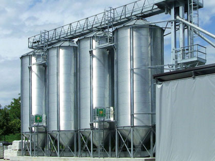 Conical base silos