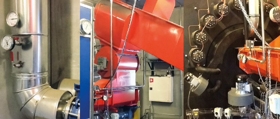 Biomass boiler for dryers