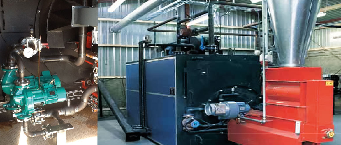 Biomass boiler for dryers