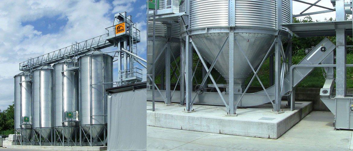 Conical base silos