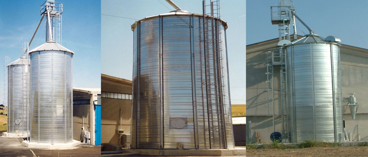 Flat base silos - smooth metal