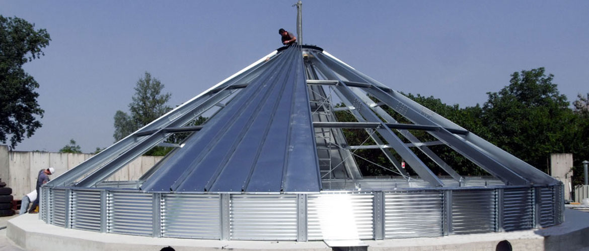 Silos de chapa galvanizada ondulada TRANSPORTE DE ALIMENTACIÓN