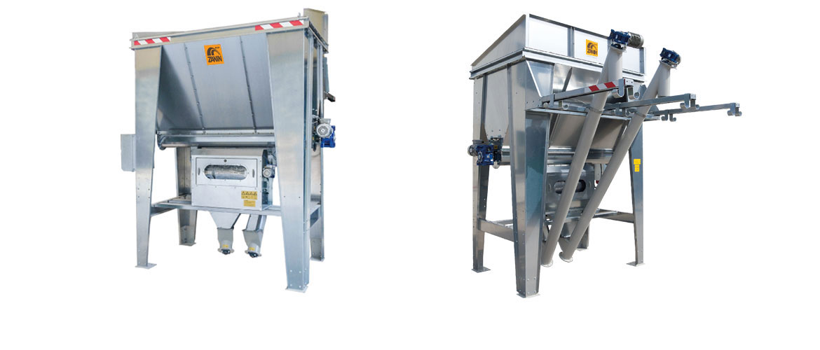 Hopper with rotary drum separator
